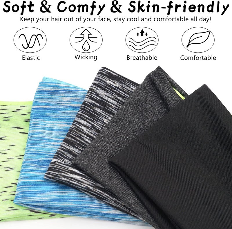 CellElection 5 Pack Sports Headband for Men, Breathable Mesh Design, Reused & Washed Mens Headband Sweat Bands for Running Yoga Fitness Workout - Image 3